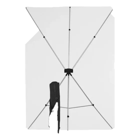 Support fond de scène Westcott X-Drop avec tissu blanc 5' x 7'